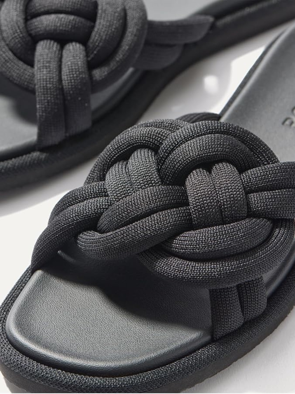 Rothy's Black Braided Knot Slide Sandals - Women - Picture 2 of 8